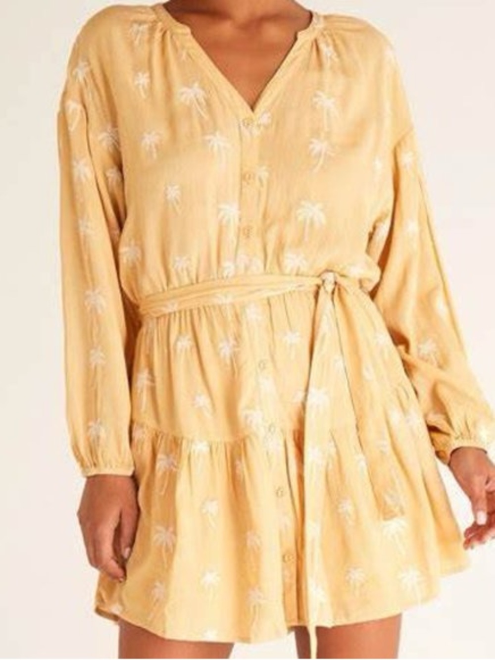 Z Supply Easy to Love Palm Dress Soft Yellow